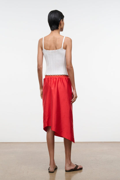 STAUD | Georgia Silk Convertible Top Red Rose