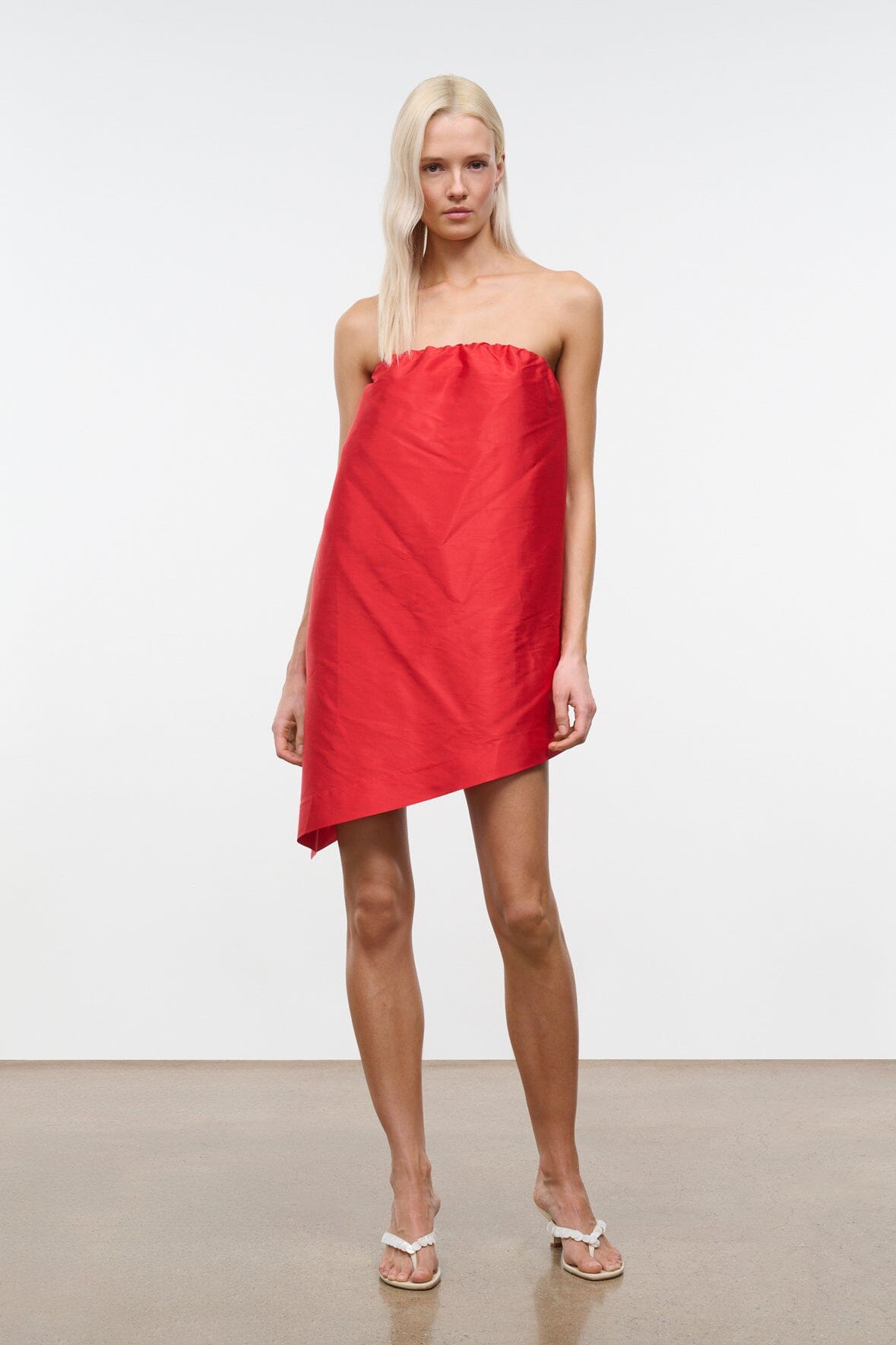 STAUD | Georgia Silk Convertible Top Red Rose