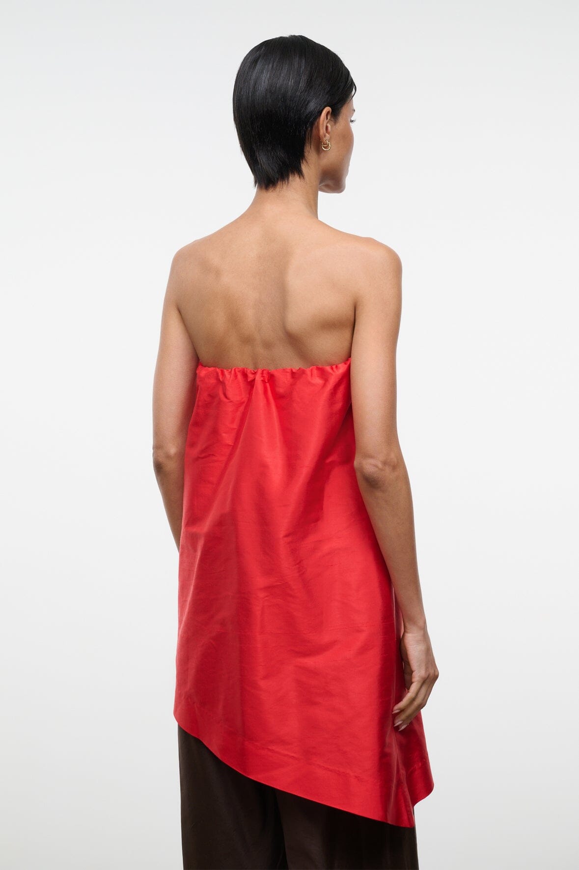 STAUD | Georgia Silk Convertible Top Red Rose