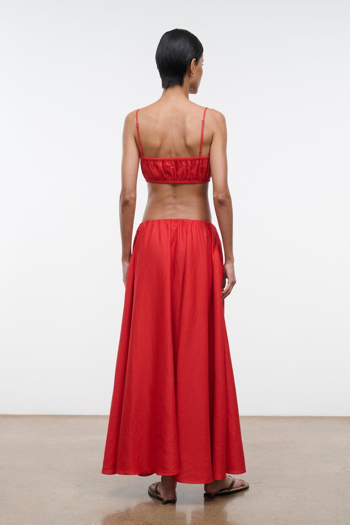 STAUD | Fiore Linen Top Tomato