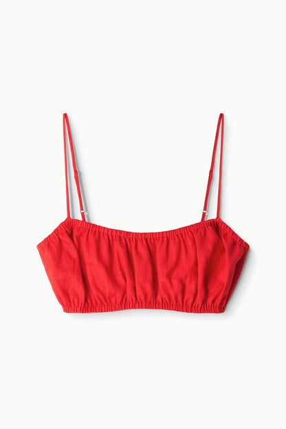 STAUD | Fiore Linen Top Tomato