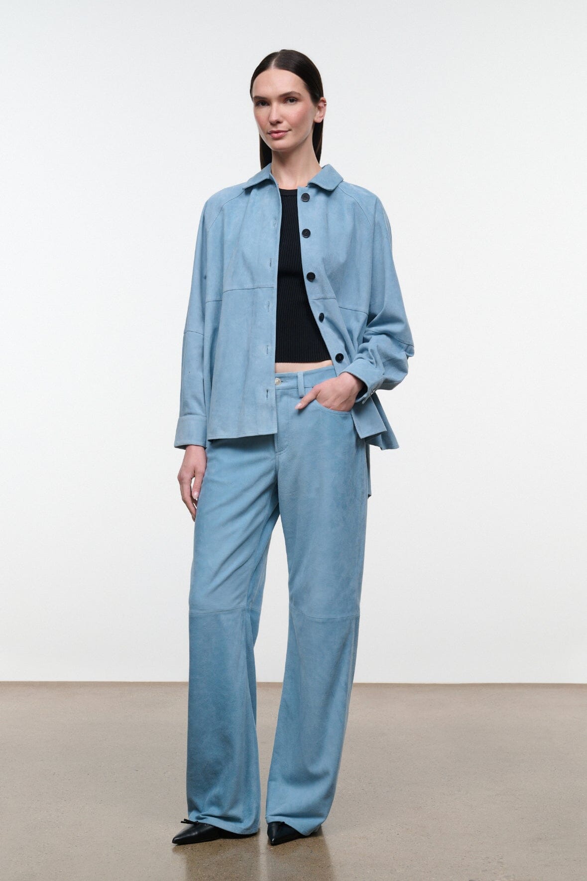 STAUD | Gus Suede Pant Sky
