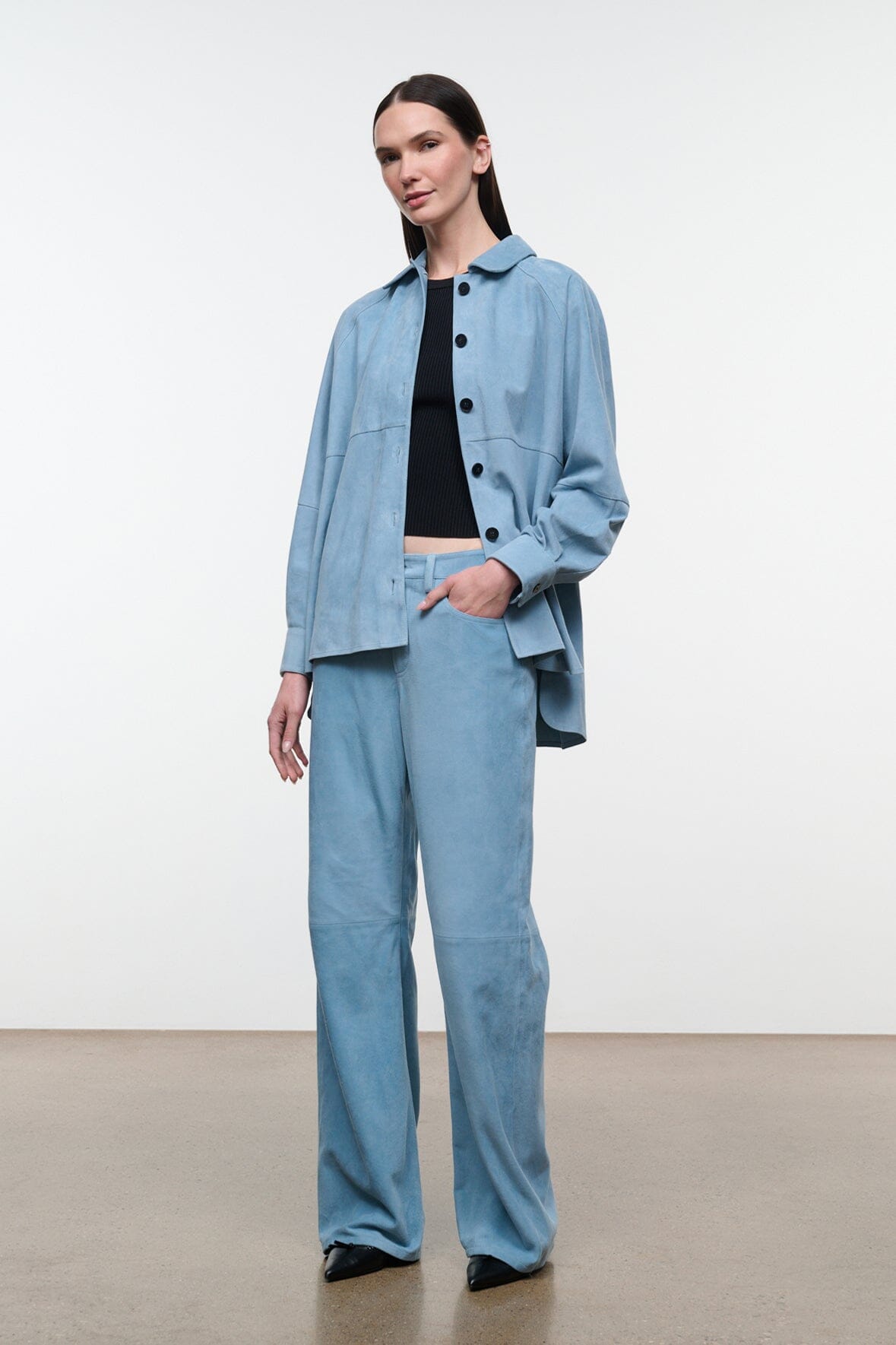 STAUD | Gus Suede Pant Sky
