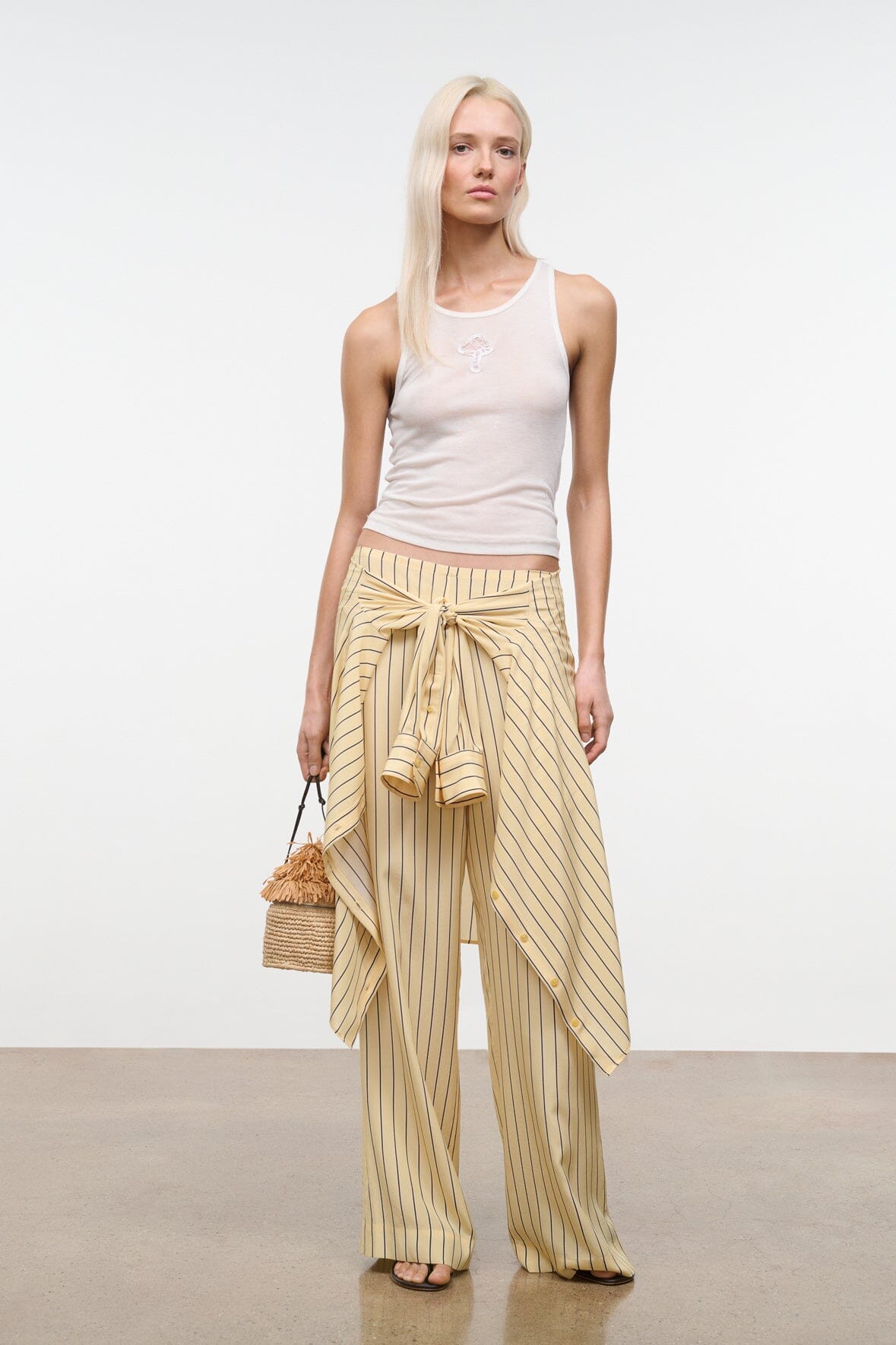 STAUD | Stroll Silk Pant Monday Stripe