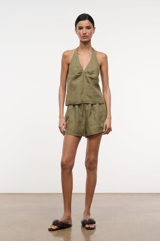STAUD | Paddle Linen Short Porto Stripe