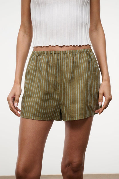 STAUD | Paddle Linen Short Porto Stripe