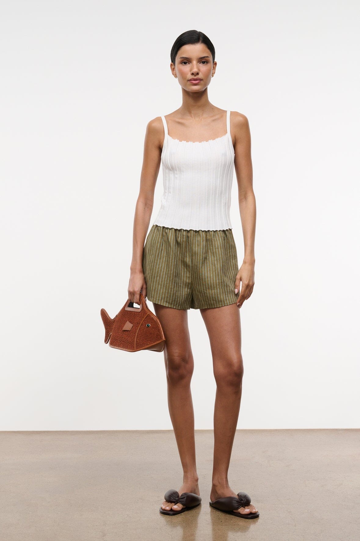 STAUD | Paddle Linen Short Porto Stripe