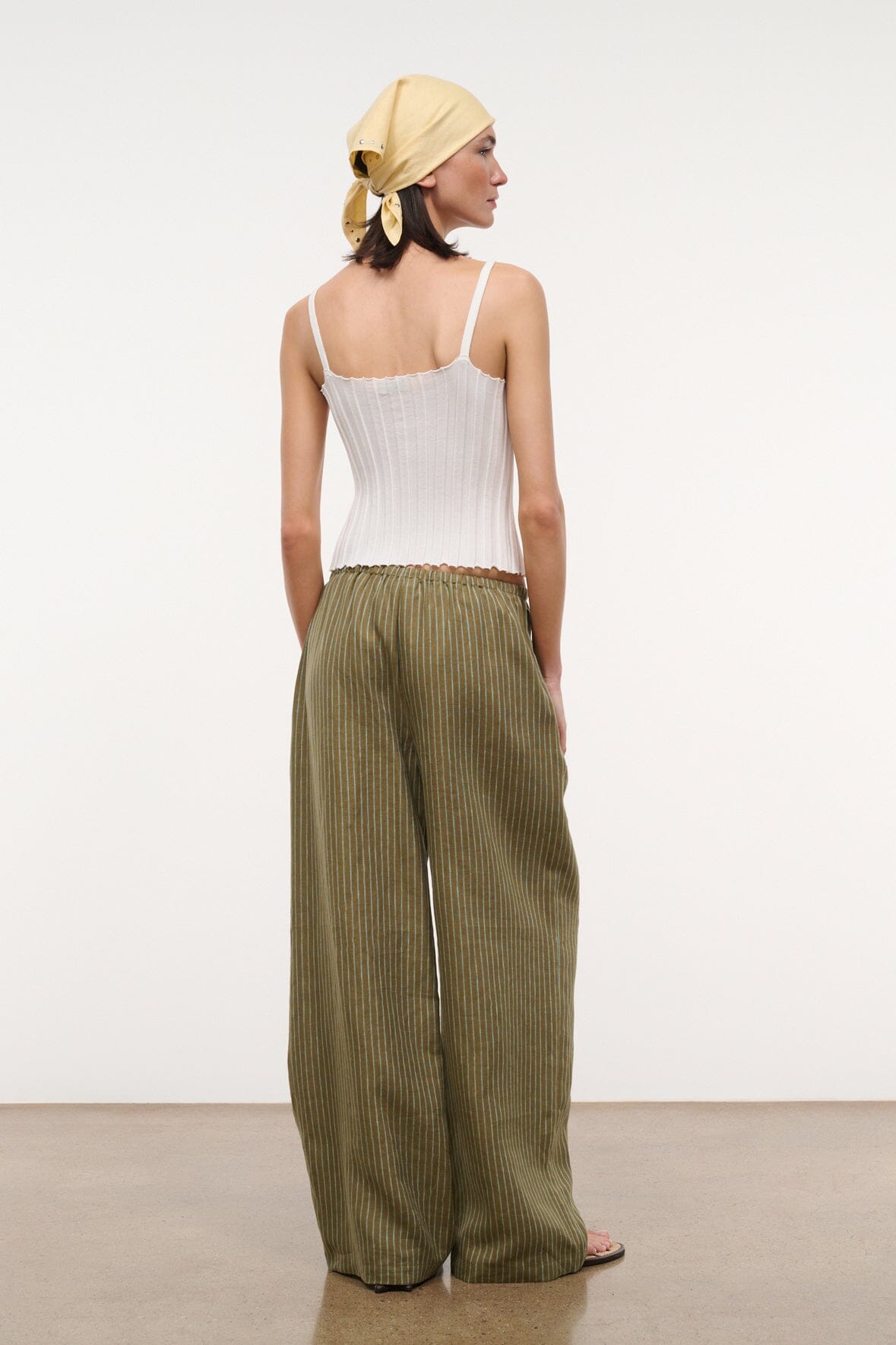 STAUD | Mateo Linen Pant Porto Stripe