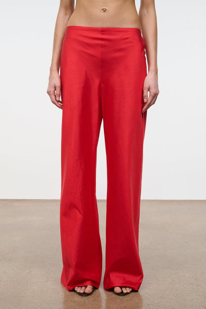 STAUD | Stroll Silk Pant Red Rose