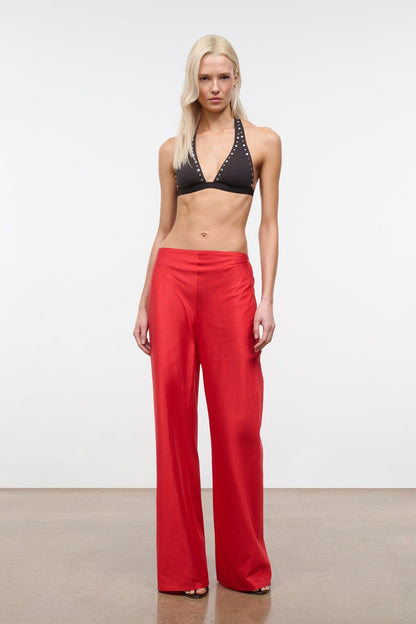 STAUD | Stroll Silk Pant Red Rose
