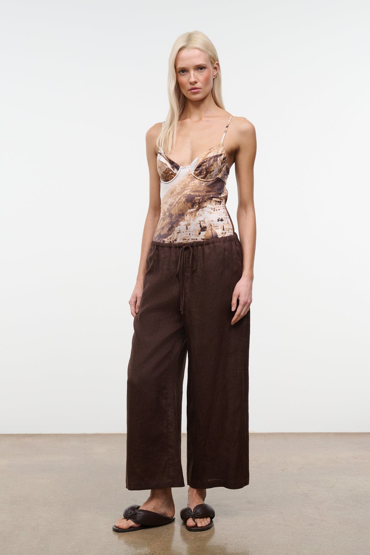 STAUD | Mateo Linen Cropped Pant Root