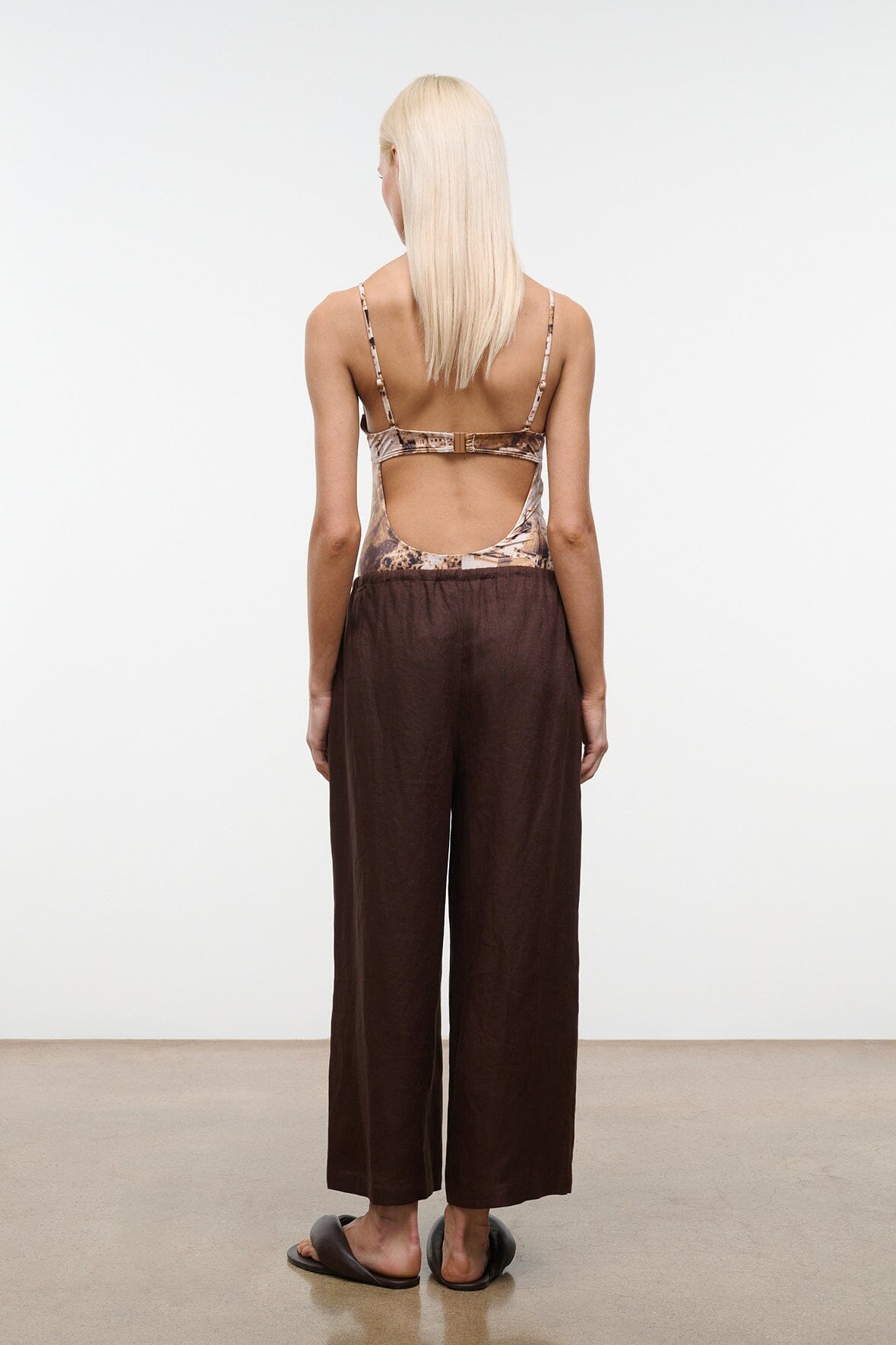 STAUD | Mateo Linen Cropped Pant Root