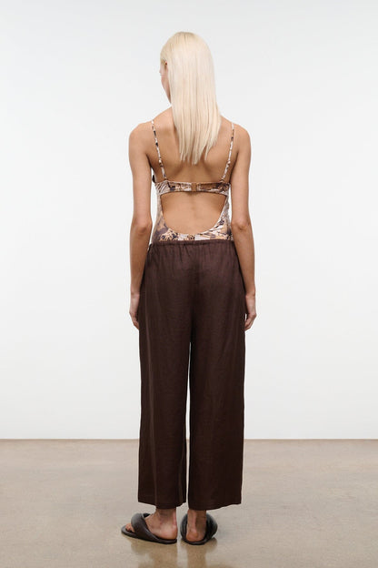 STAUD | Mateo Linen Cropped Pant Root