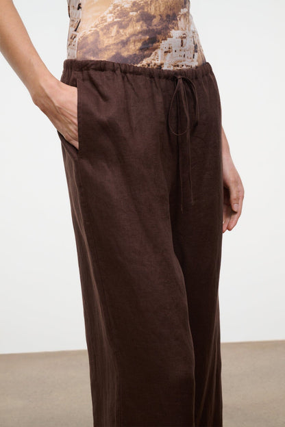 STAUD | Mateo Linen Cropped Pant Root