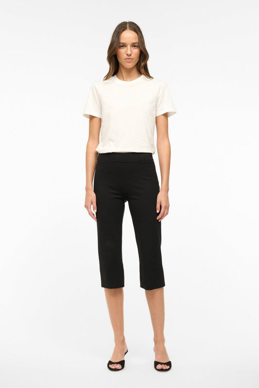 STAUD | Leone Pant Black - Cropped Black Fitted Pants