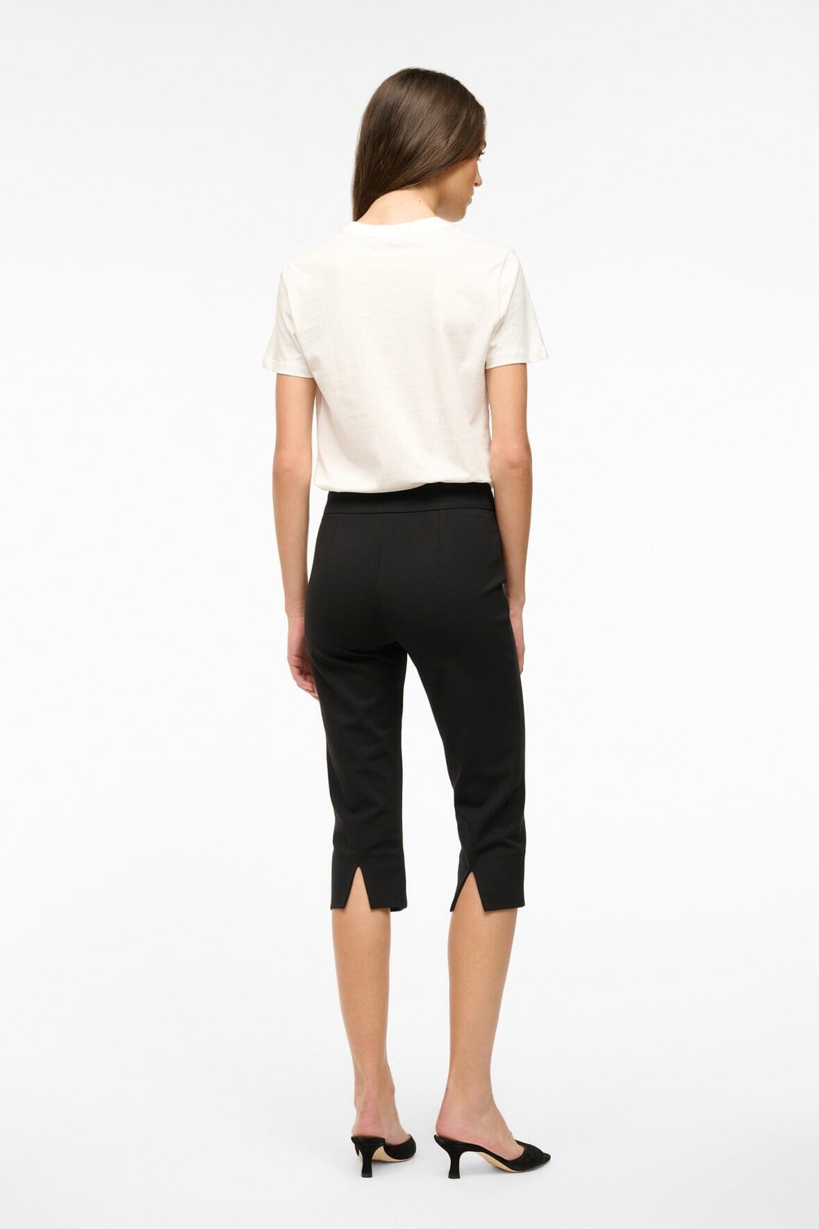 STAUD | Leone Pant Black - Cropped Black Fitted Pants