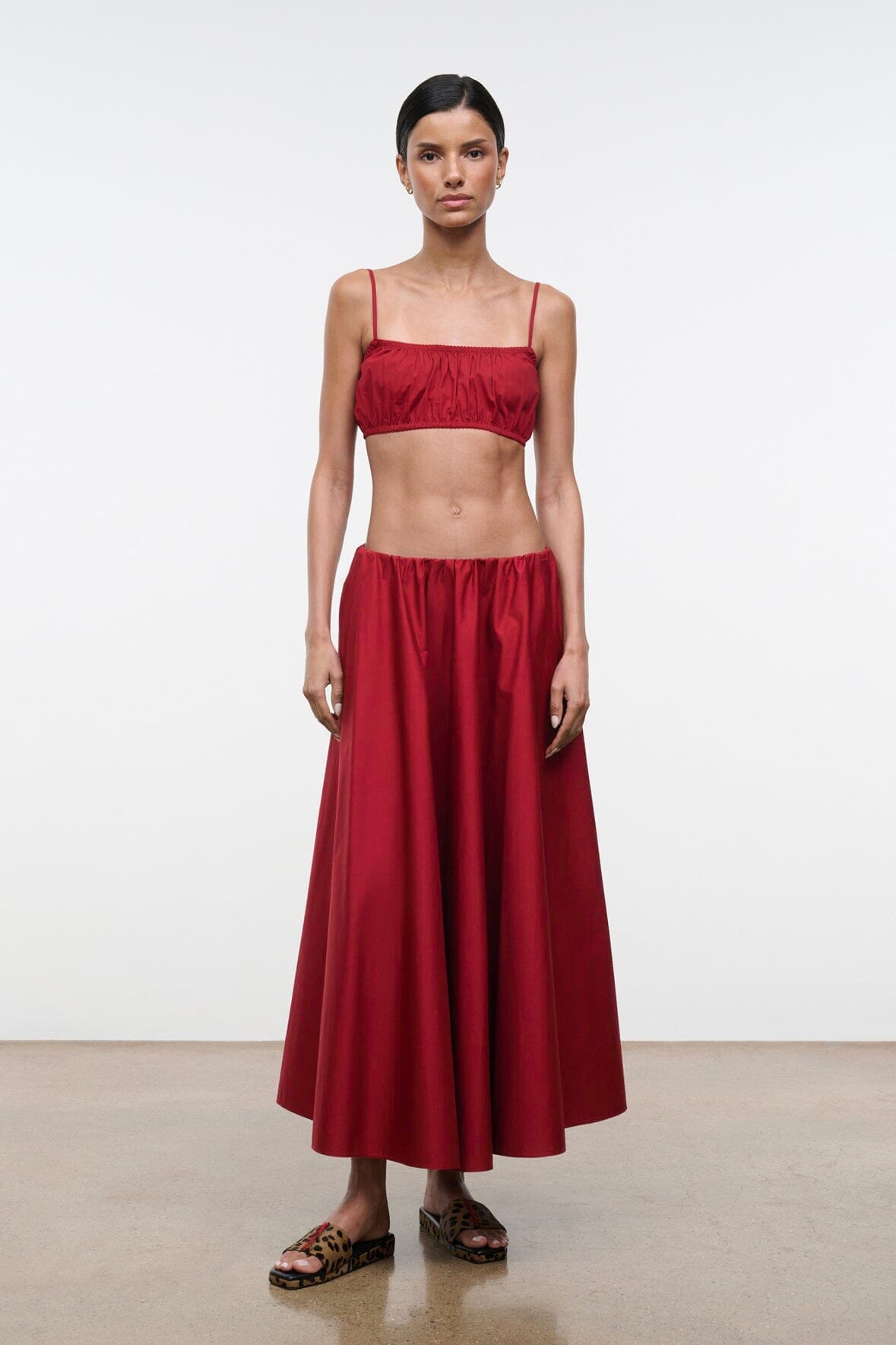 STAUD | Milano Skirt Rouge