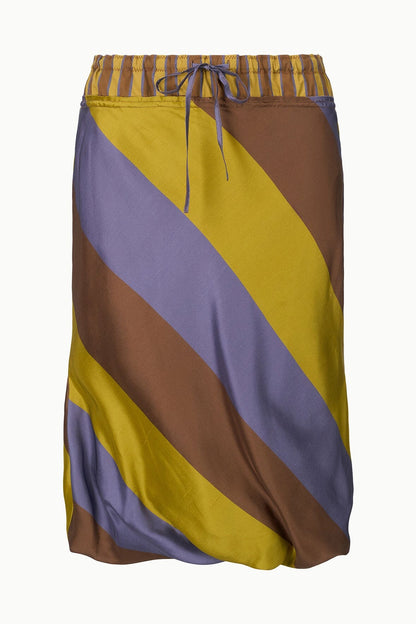 STAUD | Odette Silk Skirt Sienna Stripe Cigar Stripe