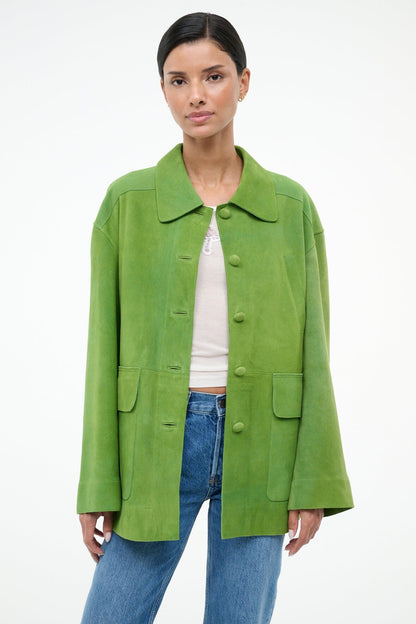 STAUD | Roxanne Suede Jacket Leaf Suede