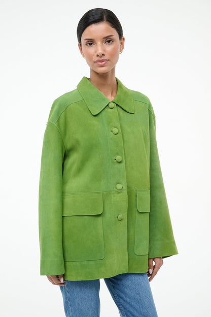 STAUD | Roxanne Suede Jacket Leaf Suede