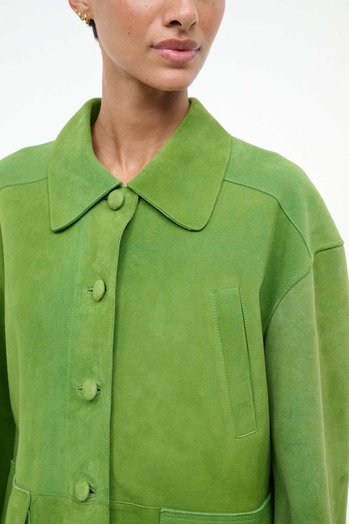 STAUD | Roxanne Suede Jacket Leaf Suede