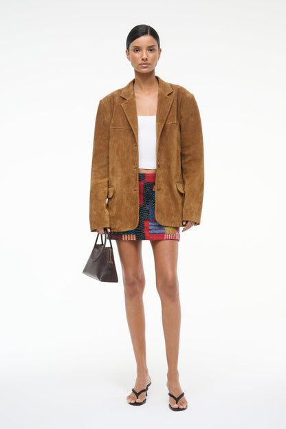 STAUD | Natalie Suede Jacket Tan