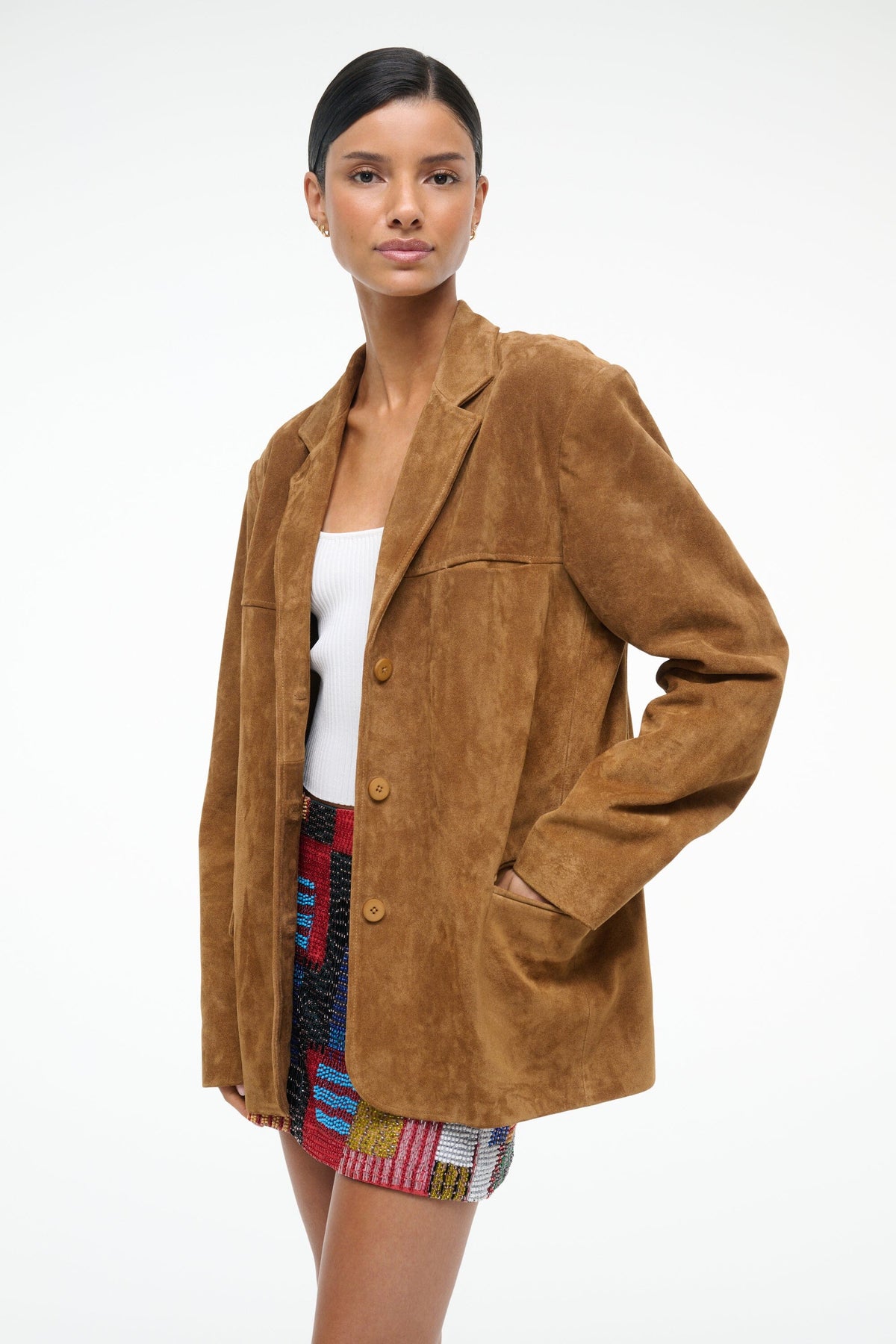 STAUD | Natalie Suede Jacket Tan