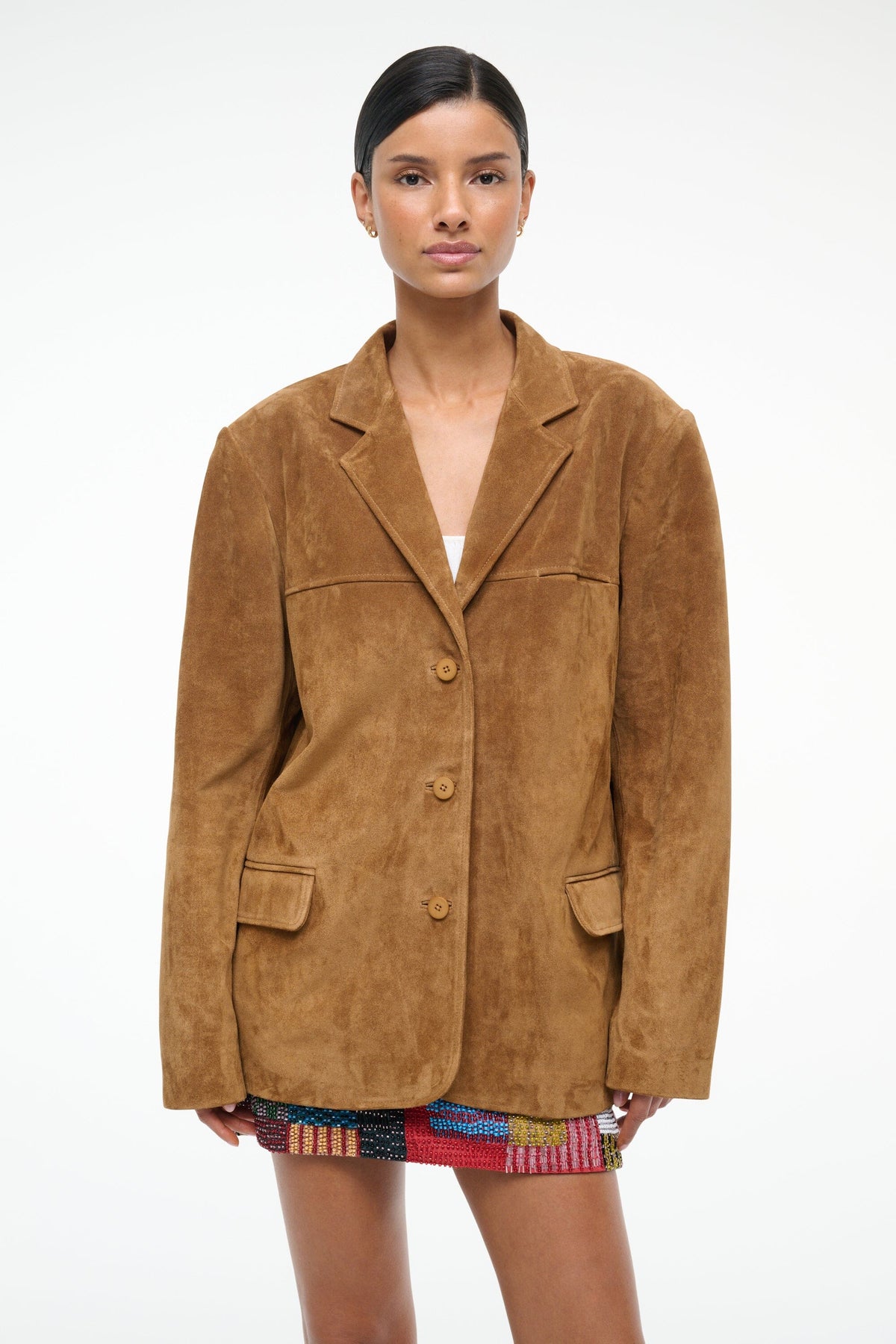 STAUD | Natalie Suede Jacket Tan