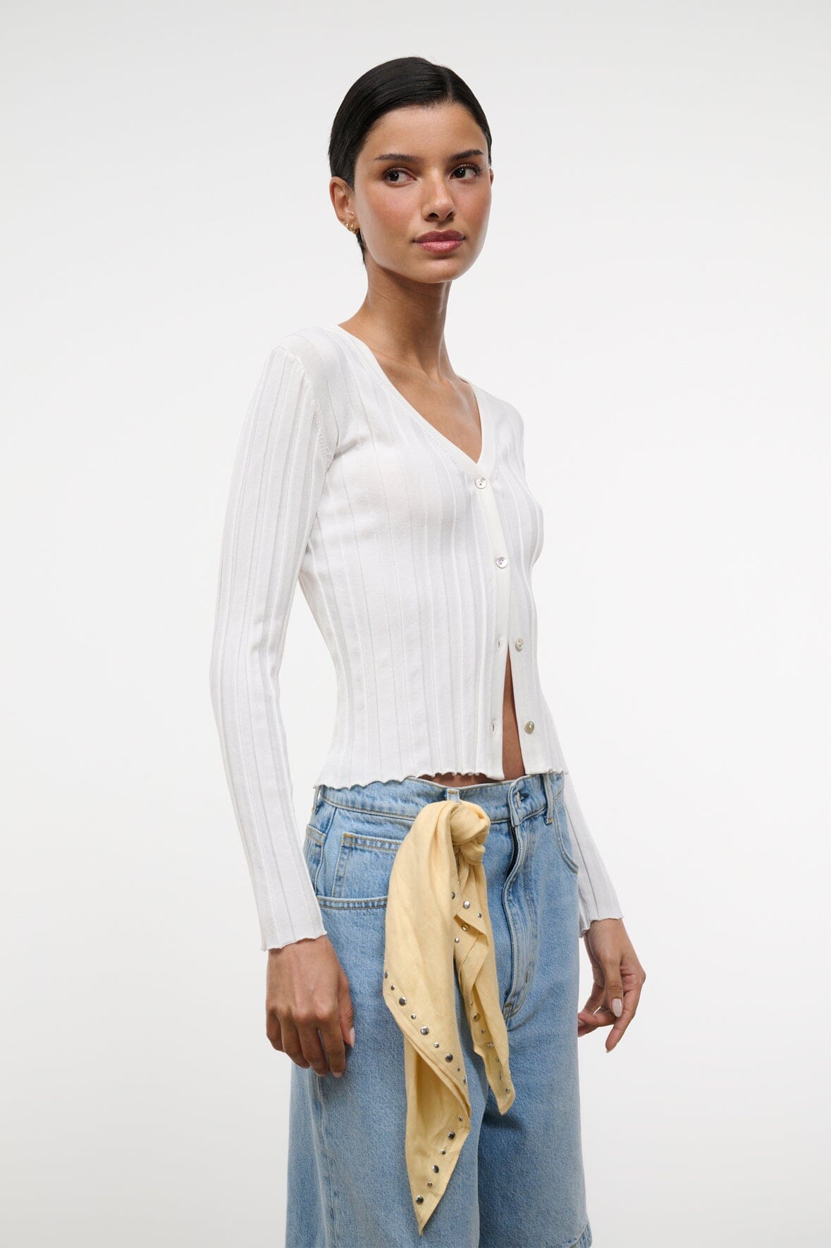 STAUD | Ezra Cardigan Ivory