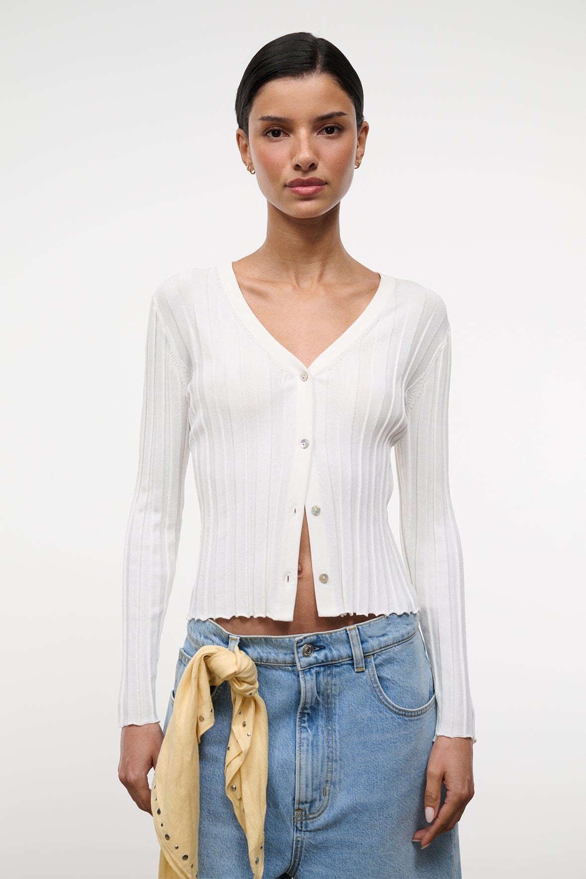 STAUD | Ezra Cardigan Ivory