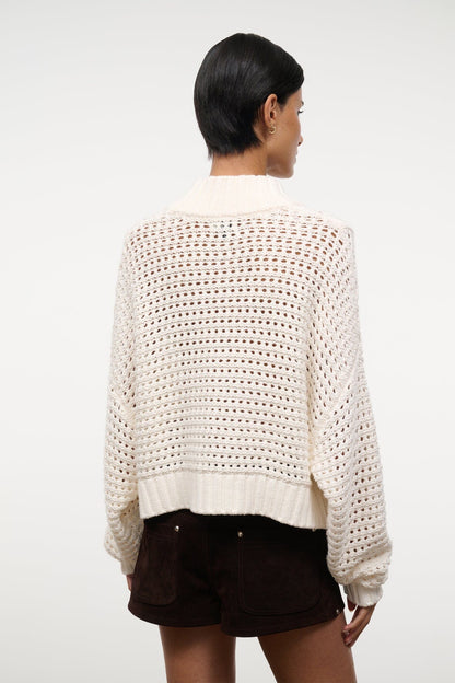 STAUD | Su26 Cropped Hampton Sweater Ivory