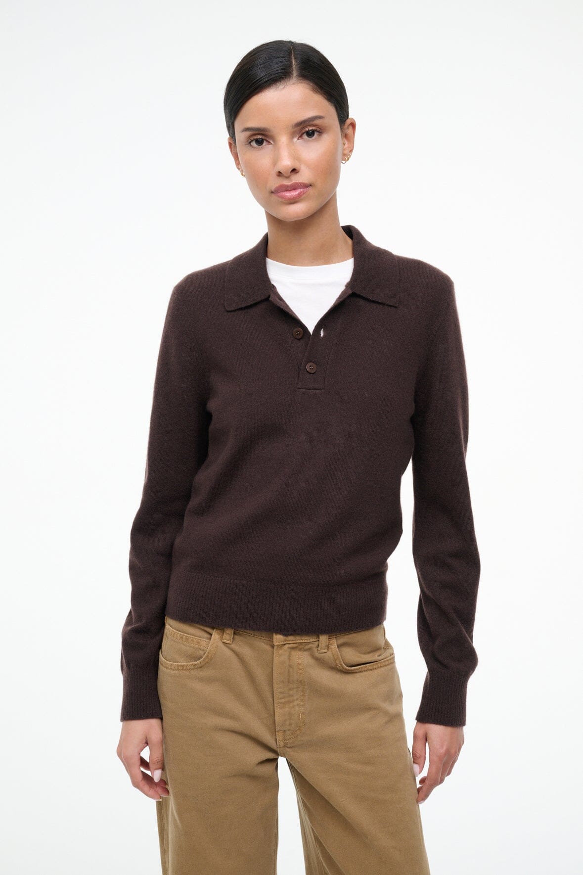 STAUD | Gemma Cashmere Sweater Dark Chocolate