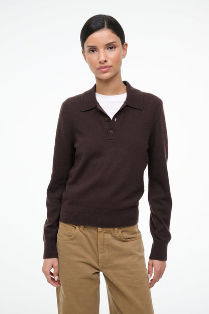 STAUD | Gemma Cashmere Sweater Dark Chocolate