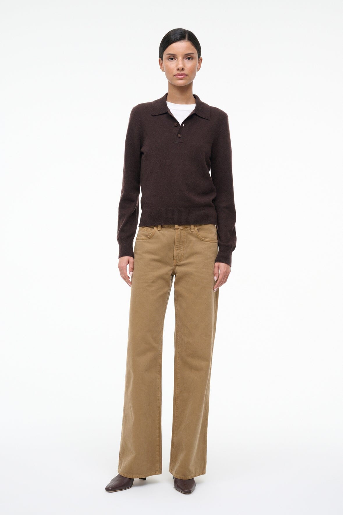 STAUD | Gemma Cashmere Sweater Dark Chocolate