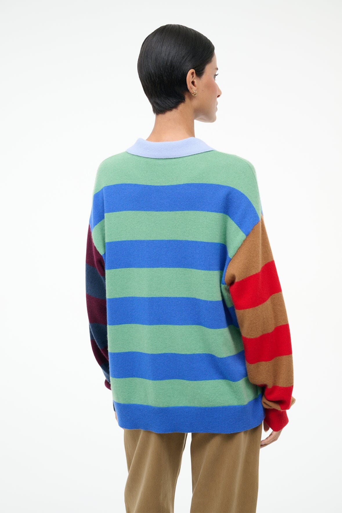 STAUD | Michael Cashmere Sweater Multi Stripe
