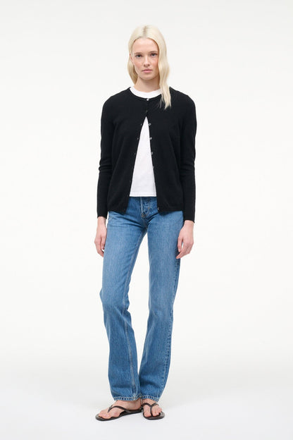 STAUD | Midnight Cashmere Cardigan Black