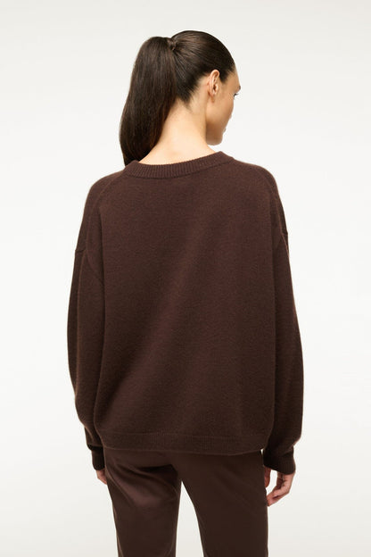 STAUD | Serrano Cashmere Relaxed Crew Dark Chocolate