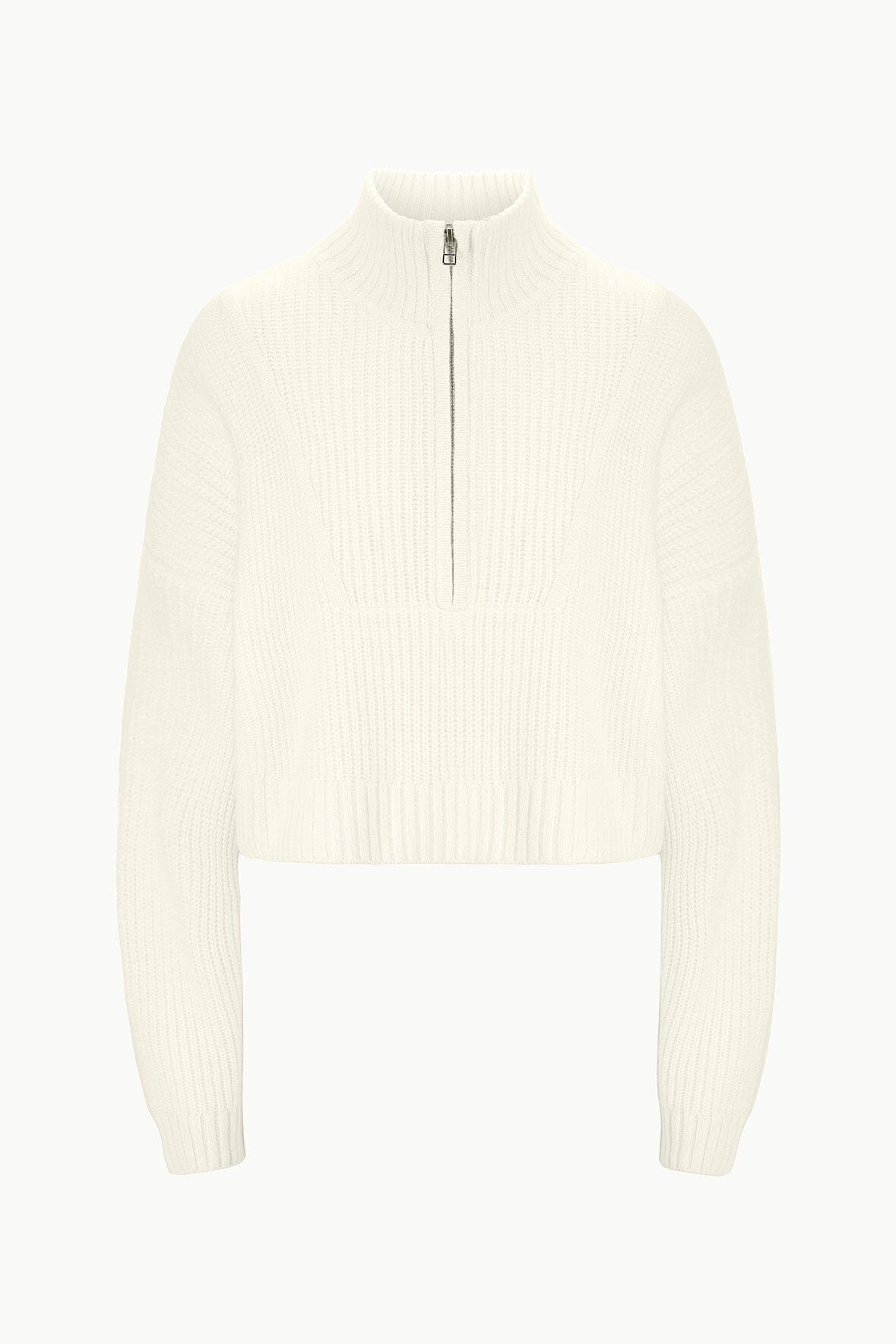 STAUD | Cashmere Cropped Hampton Sweater Ivory