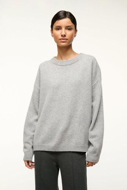 STAUD | Serrano Cashmere Relaxed Crew Heather Grey