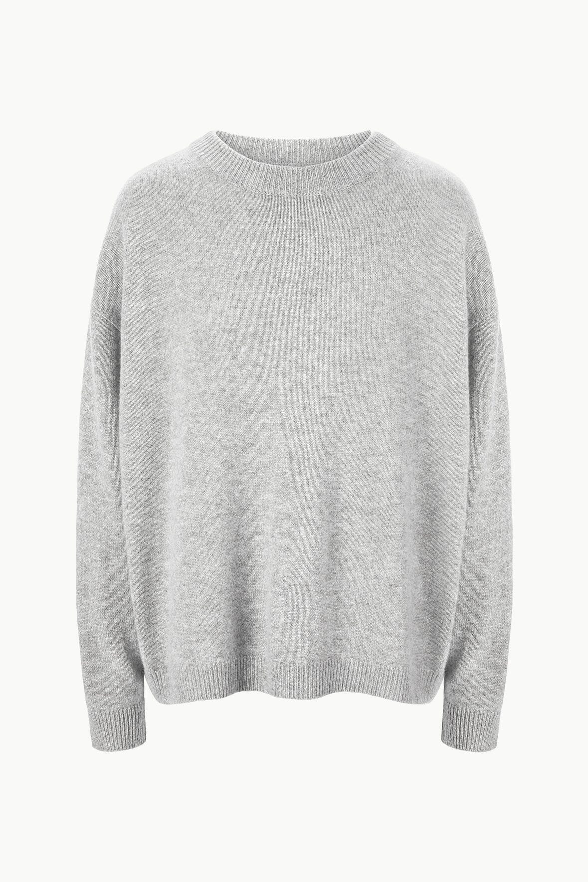 STAUD | Serrano Cashmere Relaxed Crew Heather Grey