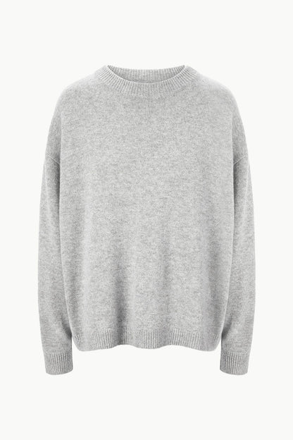 STAUD | Serrano Cashmere Relaxed Crew Heather Grey