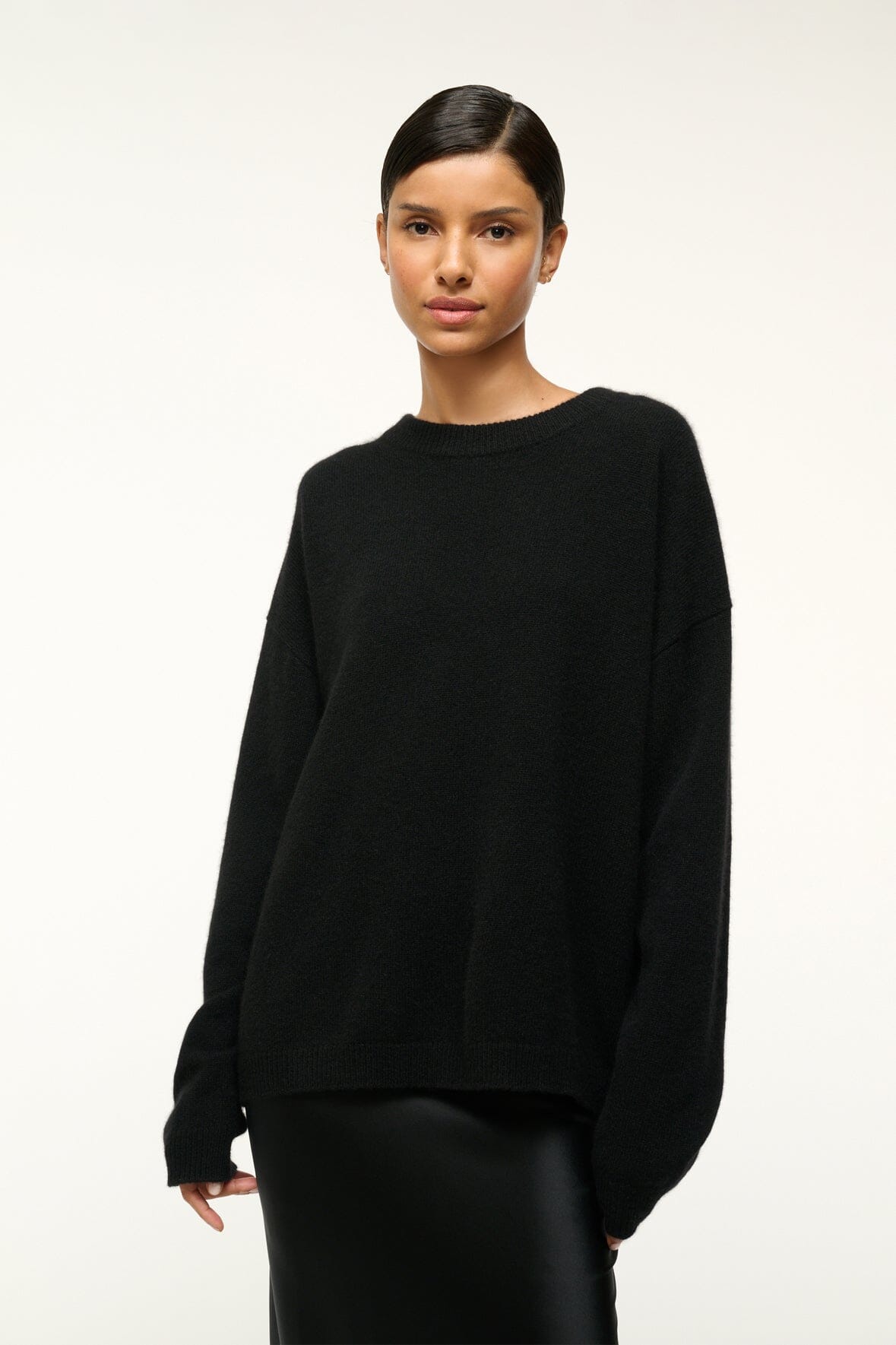 STAUD | Serrano Cashmere Relaxed Crew Black