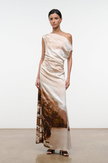 STAUD | Phare Silk Maxi Dress Cliffside