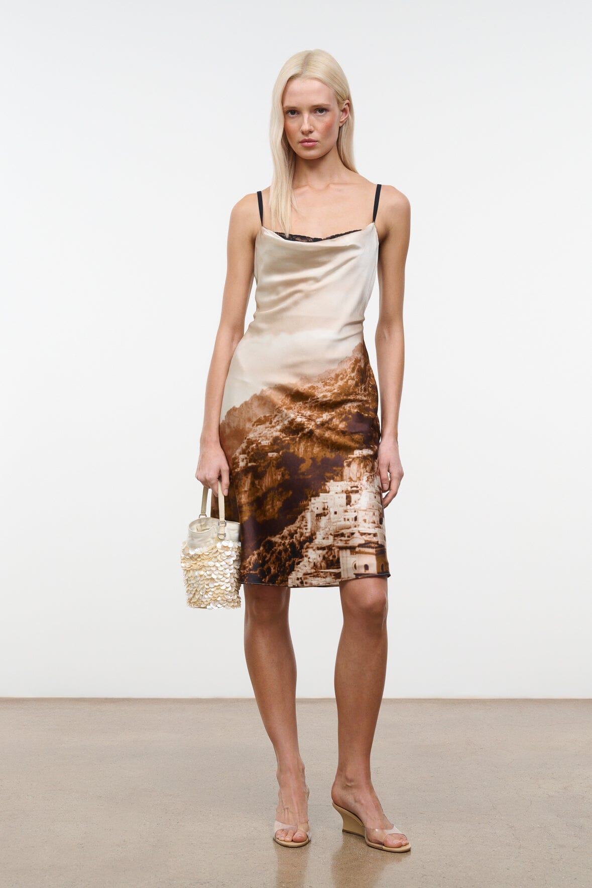 STAUD | Evangeline Silk Dress Cliffside