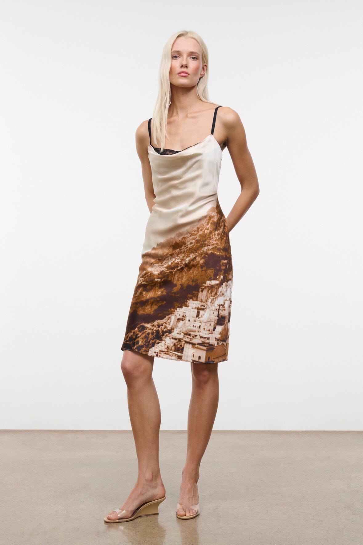 STAUD | Evangeline Silk Dress Cliffside