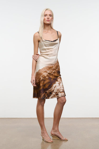 STAUD | Evangeline Silk Dress Cliffside