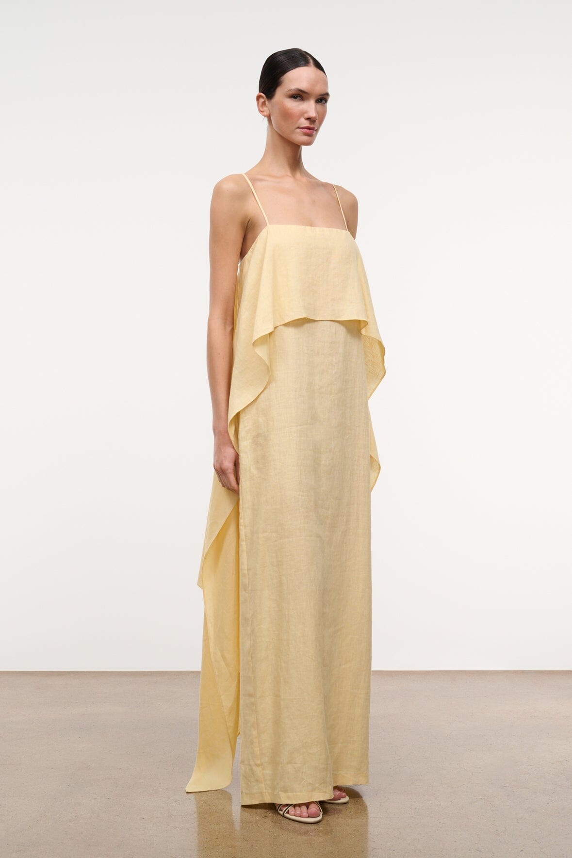 STAUD | Valencia Linen Dress Butter