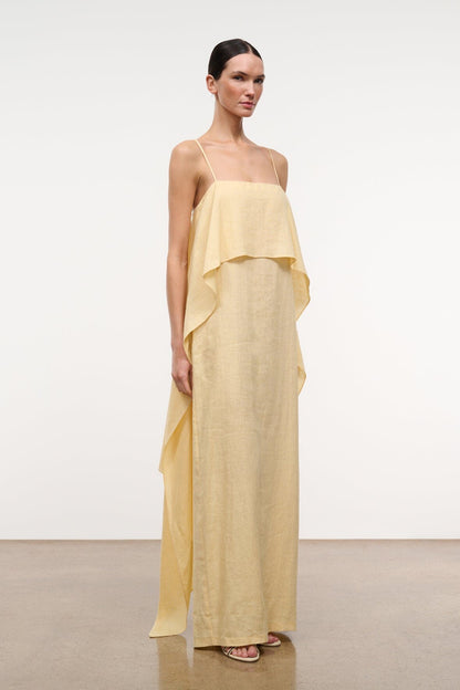 STAUD | Valencia Linen Dress Butter