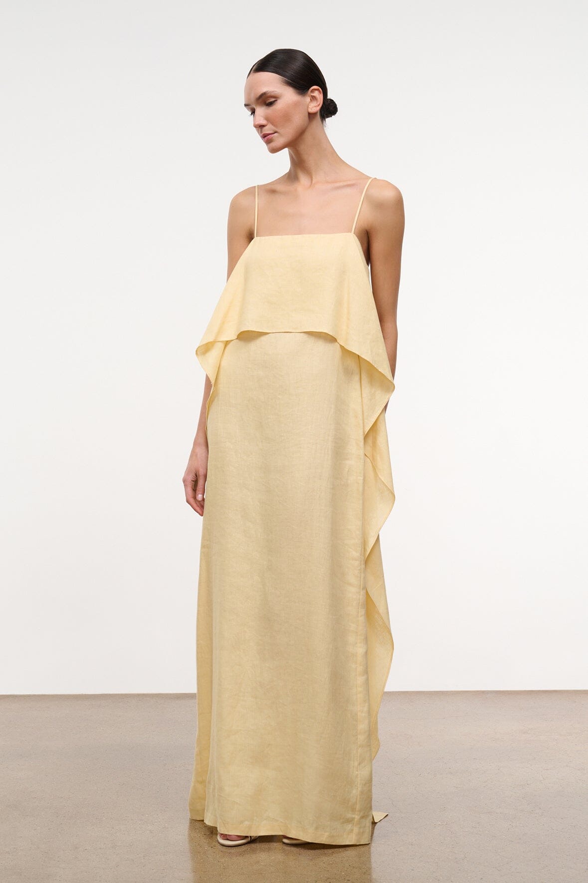 STAUD | Valencia Linen Dress Butter