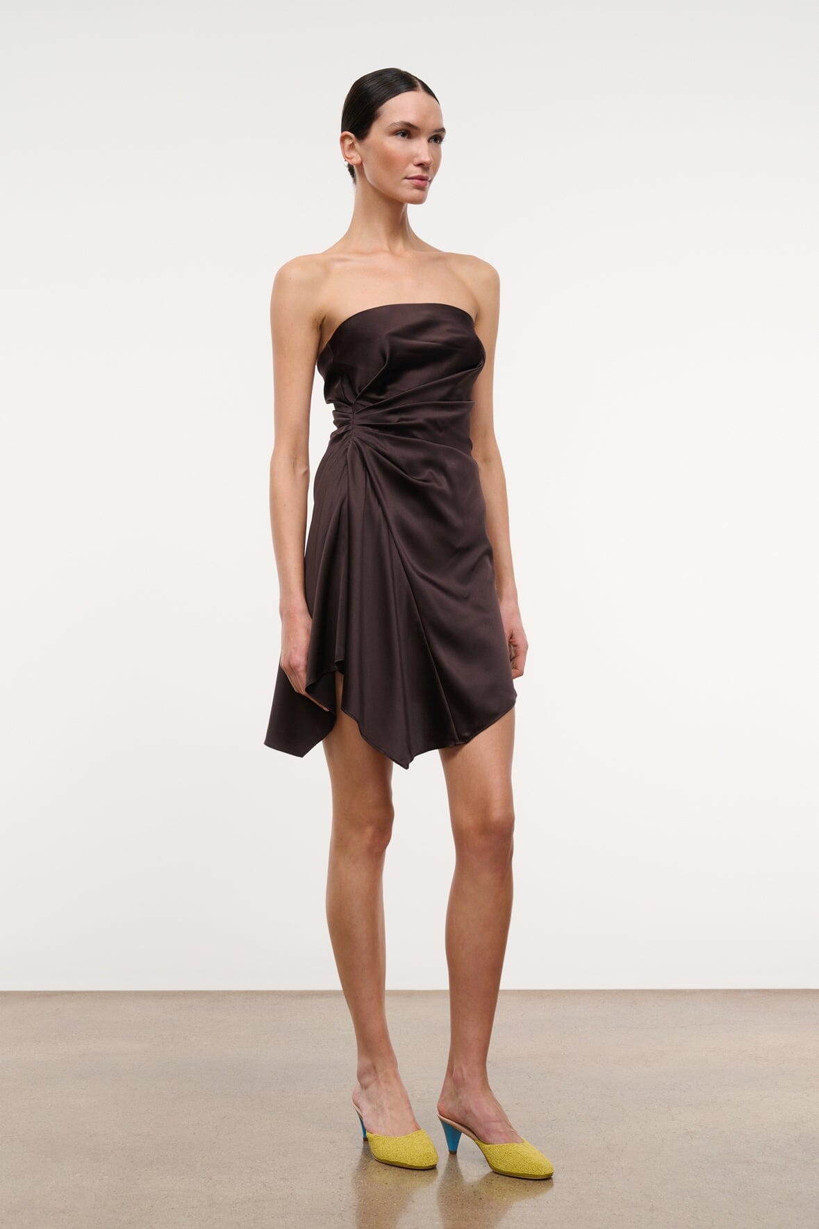 STAUD | Adriana Silk Dress Earth